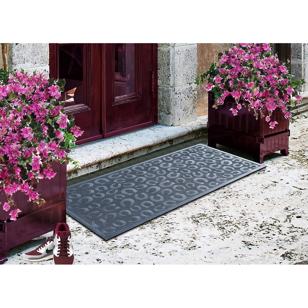 A1HC 100% Rubber Front Door Mat, All Season Large Size, Thin